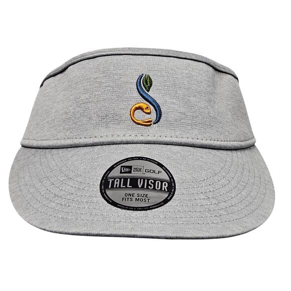 New Era Golf Tall Visor Gray Swing Leaf Logo Athletic Performance Headwear - Picture 1 of 8